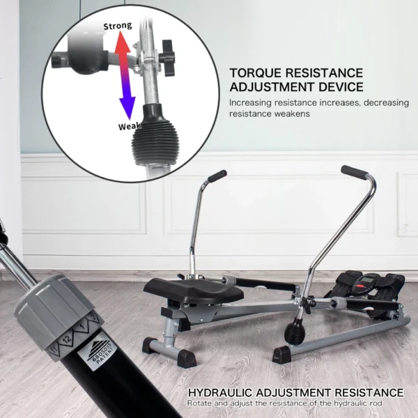 Adjustable Resistance Hydraulic Rowing Machine
