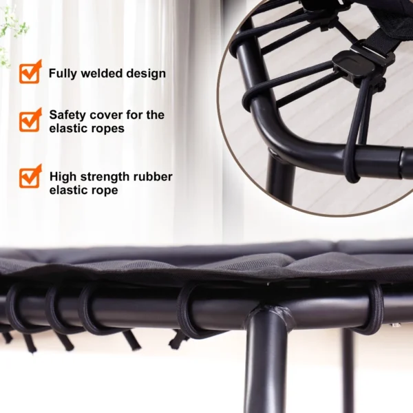 Fitness Rebound Trampoline with Adjustable Handlebar