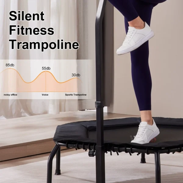 Fitness Rebound Trampoline with Adjustable Handlebar
