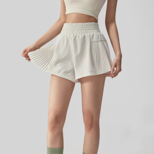 Women Pleated Sports Shorts