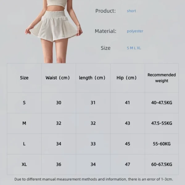 Women Pleated Sports Shorts