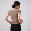 Women Mesh Yoga Top with Built In Bra