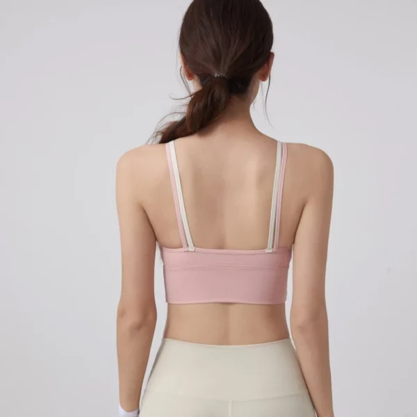 Women Contrast Strap Sports Bra