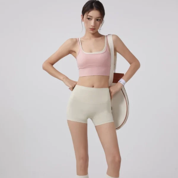 Women Contrast Strap Sports Bra