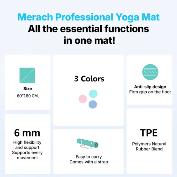 Anti Slip 6MM Yoga Exercise Mat