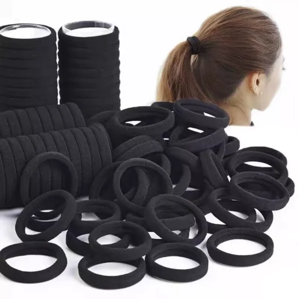 Black Elastic Hair Ties 10pcs