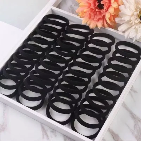 Black Elastic Hair Ties 10pcs