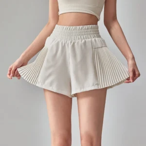 Women Pleated Sports Shorts